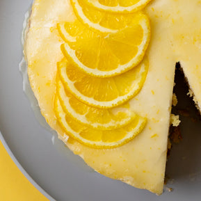 Yellow Cake with Earl Grey Glaze